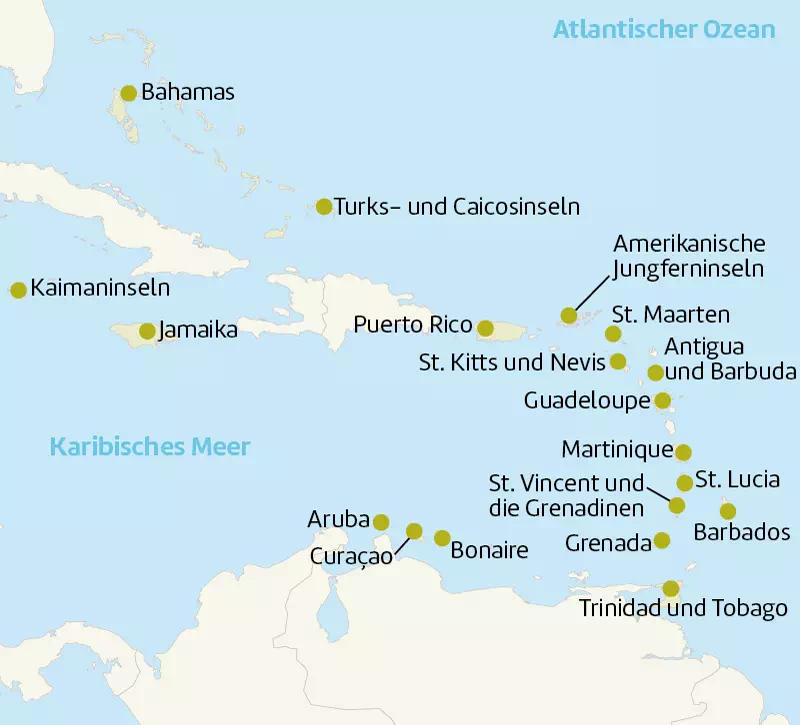 Pauschalreisen Karibik ab Flughafen Frankfurt Airport online buchen